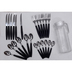 Jogo de talher inox com jarra de vidro churrasco - comprar online
