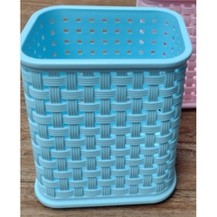 Cesto organizador multiuso 10x7x11,5cm azul branco gelo rosa color pequeno na internet