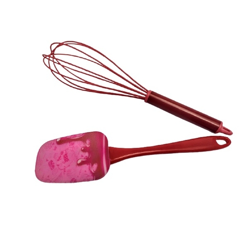 Kit fuê de silicone espátula de silicone utensílios de silicone rosa magenta cabo acrílico