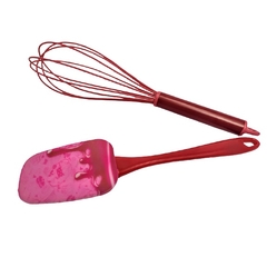 Kit fuê de silicone espátula de silicone utensílios de silicone rosa magenta cabo acrílico - comprar online