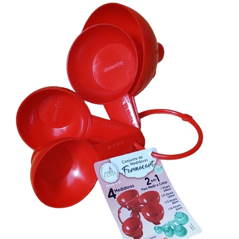 Colher medidora conjunto 4 medidores de cozinha com forma