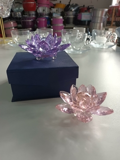 Enfeite Decorativo Flor De Lótus Cristál Roxo - Dininha Utilidades