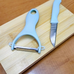 Kit Descascador de Legumes Frutas com Faca - Dininha Utilidades