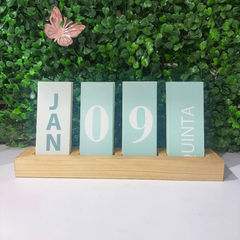 Calendário Decorativo Permanente de Mesa Escritório 30cm