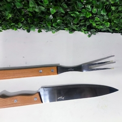 Kit Churrasco 2pçs Estojo c/ Faca e Garfo - Dininha Utilidades