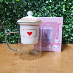 Caneca infusora de vidro 480ml - Dininha Utilidades