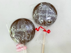 pirulito de chocolate - feliz aniversário ou parabéns