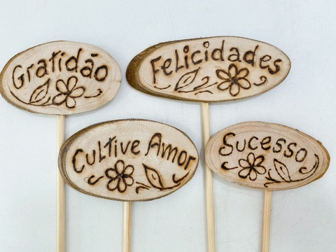 plaquinha de madeira - palito