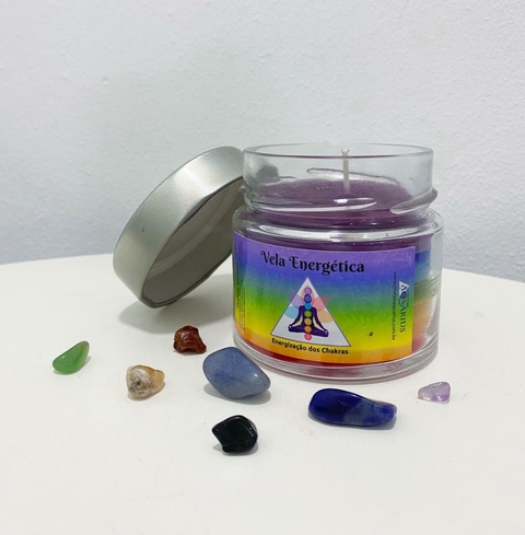 Vela aromática - linha cristais - energização dos chakras