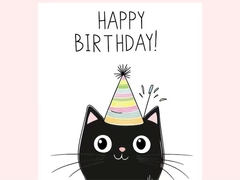 Card Linha Cute - Gatinho Aniversário - comprar online