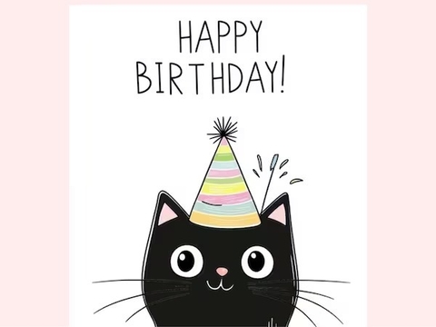 Card Linha Cute - Gatinho Aniversário - comprar online