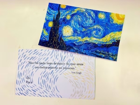 Cartão Frente e Verso - Noite Estrelada de Van Gogh - comprar online