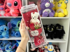 Rosa artificial + mini-ursinho embalados - comprar online