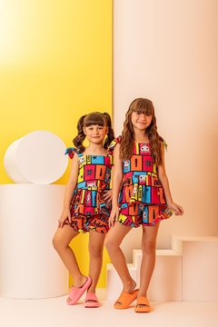 Conjunto peplum estampado na internet