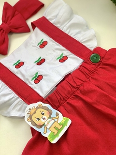 Romper Jardineira Cerejinha - Baruck kids