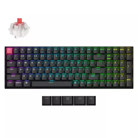 A02209 - Teclado mecánico K4 QMK 96% RGB bluetooth / wired Inglés US (Negro) - KEYCHRON - comprar online