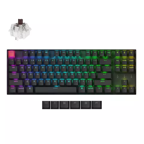 A02211 - Teclado mecánico K8 QMK 80% TKL bluetooth / wired Inglés US (Negro) - KEYCHRON - comprar online