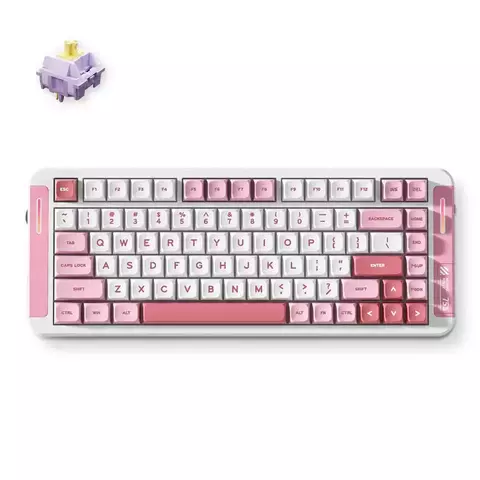A02252 - Teclado mecánico Gamer X75 V2 Bluetooth Wired 2.4ghz con switch Hyacinth Inglés Us (Rosa) - MCHOSE - comprar online