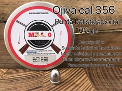 Ojiva Cal.356/9mm - 100 gn RN corta