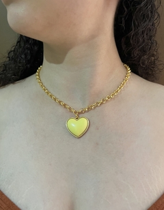 Colar Elo Coração Amarelo
