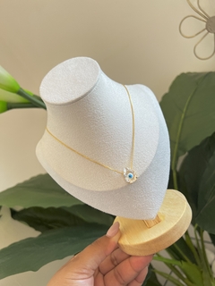 Colar Gota Olho Grego Cristal