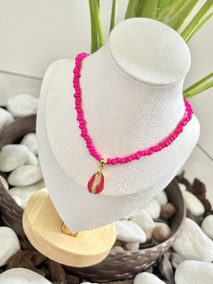 Colar Concha Rosa