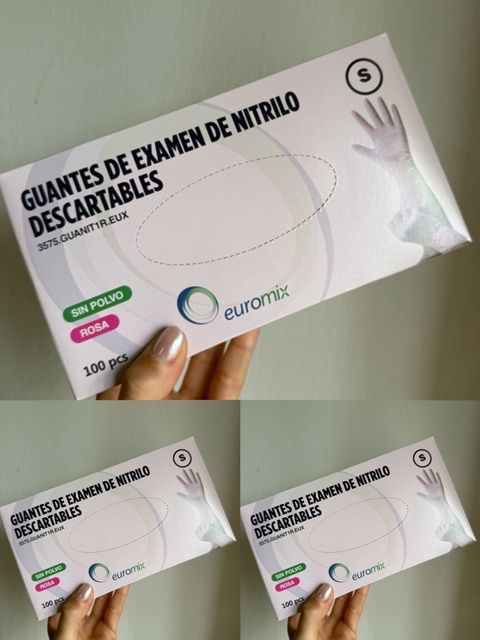GUANTE DE NITRILO ROSA CAJA X 100 PCS TALLE S