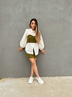 CAMISA LUISA - LINHO MISTO OFF WHITE - Tuani Vieira Brand