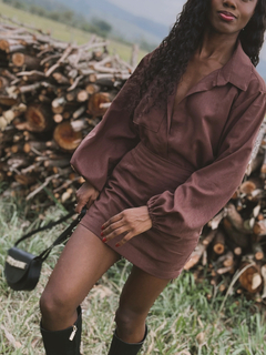 CAMISA LUISA - LINHO MISTO CAPPUCCINO - Tuani Vieira Brand