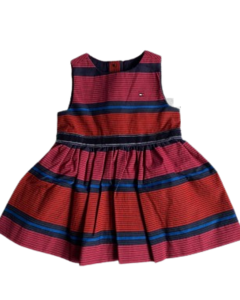 Vestido Vermelho Listrado Festa 2 TOMMY HILFIGER - Baby Girl (0 a 24 Meses)