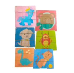 Rompecabezaspuzzle 9 Cubos Madera Didacticos Motricidad