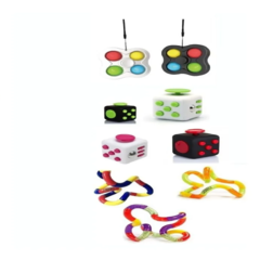 Combo Anti Estrés X3 U Pop It Spinner+cubo+tangle Anti Estres