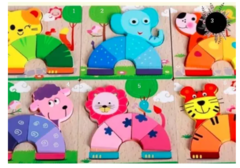 Rompecabezas En Relieve Madera Infantil Didáctico Motricidad