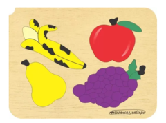 Encastre De Vocales Madera Infantil Estimulación O De Frutas - comprar online