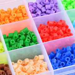 Caja 12 Colores Hama Beads 1.800 Un+1 Base 15cm+pinza+papel