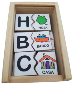 Juego De Letras Asociacion Con La Figura Y La Palabra Madera - yo si puedo didacticos