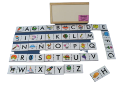 Dominó De Letras Juego Mesa De Madera Didáctico Niño 28 Pz - yo si puedo didacticos