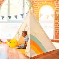 Carpa Tipi India Infantil +piso+2 Almohadones- Para 2 Chicos - yo si puedo didacticos