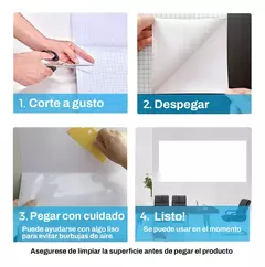 Kit Vinilo Pizarra Autoadhesiva Blanca + 8 Marcadores Color - yo si puedo didacticos