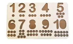 Tabla Aprendizaje Números 1 Al 10 Matemática Montessori 45cm - comprar online