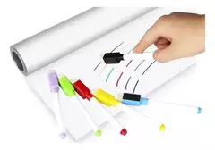 Kit Vinilo Pizarra Autoadhesiva Blanca + 8 Marcadores Color - comprar online