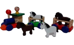 Tren Madera Con Animales O Autitos Waldorf Montessori
