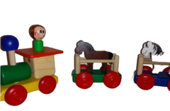 Tren Madera Con Animales O Autitos Waldorf Montessori - yo si puedo didacticos