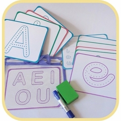 Tarjetas Para Escribir Y Borrar Lectoescritura Vocales