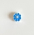 Berloque de passar Flor Azul - Prata