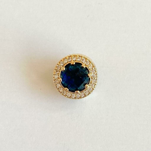 Berloque de passar Zircônia G - banhado a ouro 18k