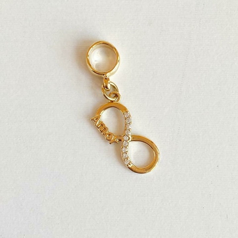 Berloque de pendurar Infinito Amor - banhado a ouro 18k