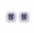 Brinco Quadrado Cravejado Roxo - Prata 925 - comprar online