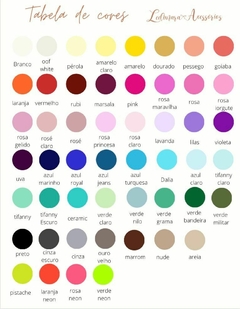 Parzinhos Anna- tabela de cores ao lado - comprar online
