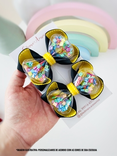 Parzinho escolar letrinhas M- 8,5 cm- par - presilha